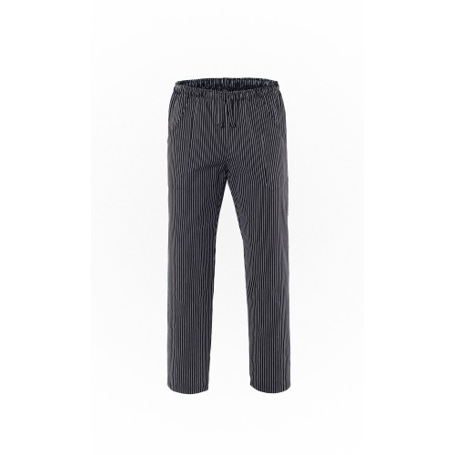 Παντελόνι Σεφ Cinnamon με Λάστιχο στη Μέση Μαύρο Ριγέ Axon