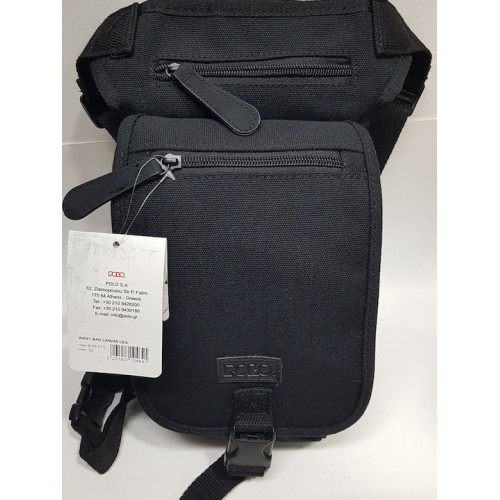 Τσαντάκι μέσης / μηρού Canvas leg Polo Μαύρο