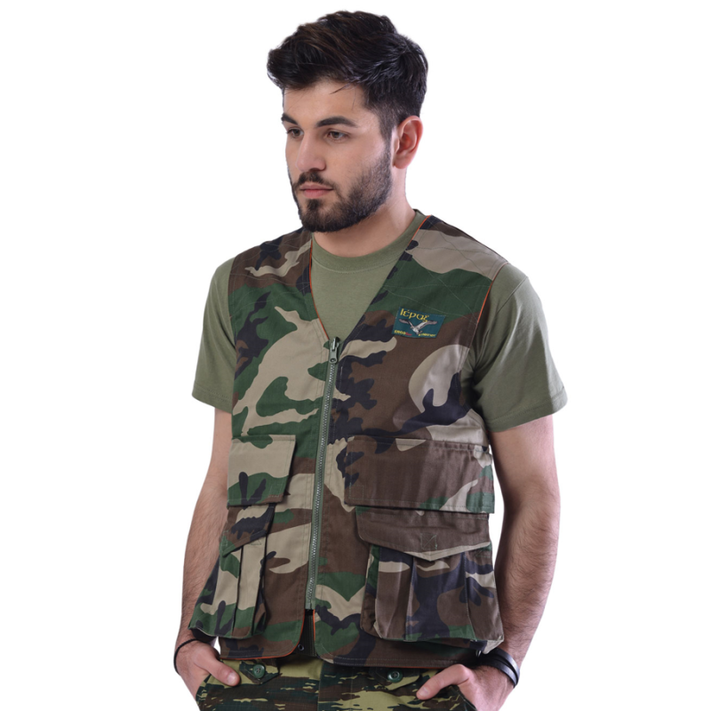 Κυνηγετικό γιλέκο DoubleFace Ιέραξ woodland - Πορτοκαλί