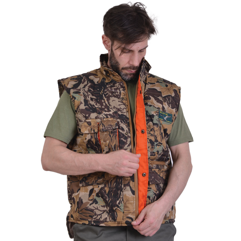 Κυνηγετικό Γιλέκo ψύχoυς Ιέραξ Φυλλωσιά - Πορτοκαλί