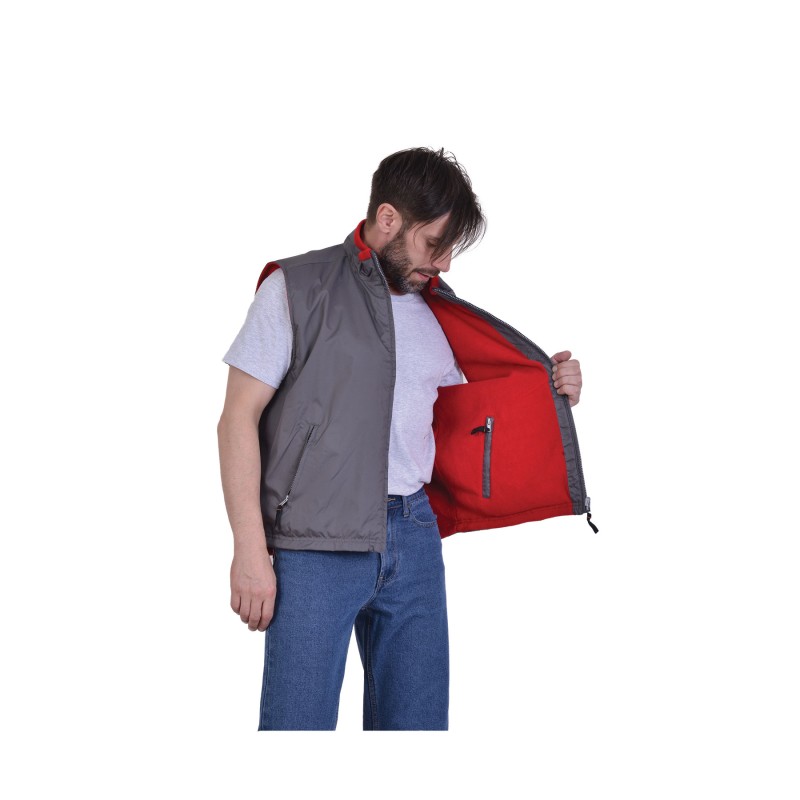 Γιλέκο Εργασίας Αδιάβροχο Double Γκρι-Κόκκινο