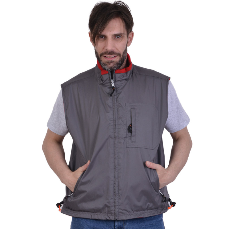 Γιλέκο Εργασίας Αδιάβροχο Double Γκρι-Κόκκινο