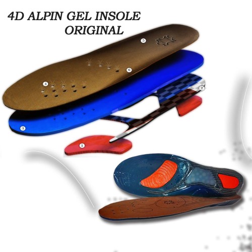 Ανατομικοί Πάτοι Παπουτσιών 4D Alpin Gel - Δέρμα - TPE Καουτσούκ με Διάτρηση