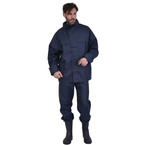 Σετ Αδιάβροχο Σακάκι και παντελόνι από πολυουρεθάνη PU Ergo Μπλε