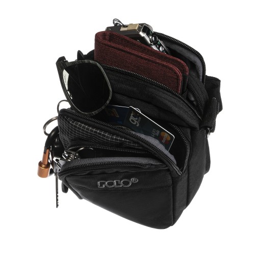 Τσαντάκι ώμου Strike S Polo Μαύρο - Γκρι