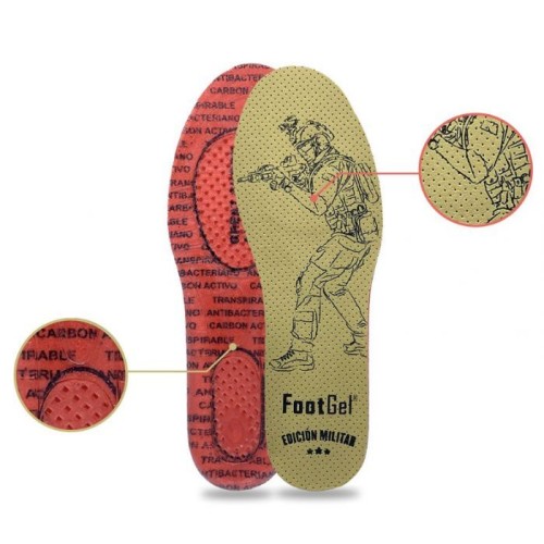 Ανατομικοί απορροφητικοί πάτοι FootGel Military από τζελ