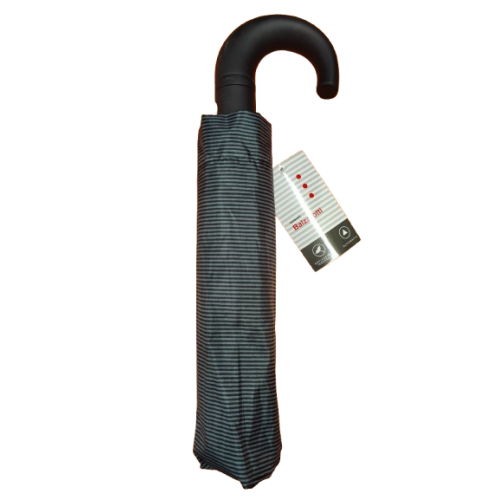 Ομπρέλα Βροχής Mini Μπαστούνι Balzarotti Αυτόματη οριζόντιες γραμμές Γκρί  Μάυρο