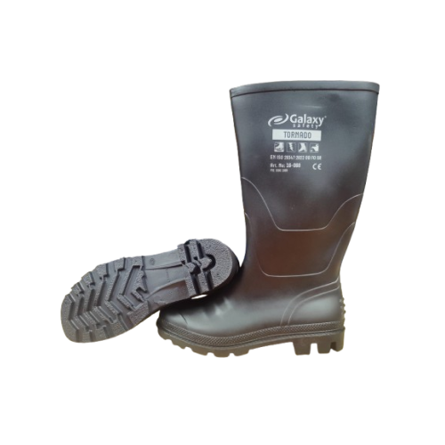 Γαλότσα Tornado Galaxy Γόvατo  Από PVC υψηλής ποιότητας Μαύρο