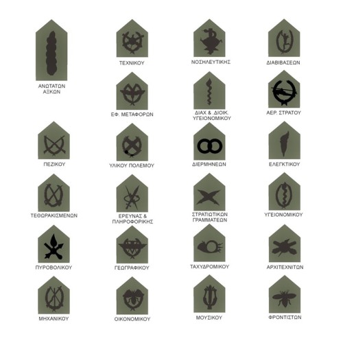 Οπλόσημα Πέτου χαμηλής ορατότητας Στολής Παραλλαγής