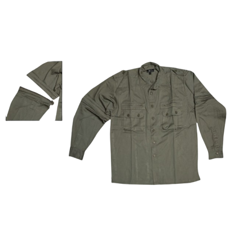 Πουκάμισο Κυνηγίου βαμβακερό με Αποσπώμενα Μανίκια VA  Χακί