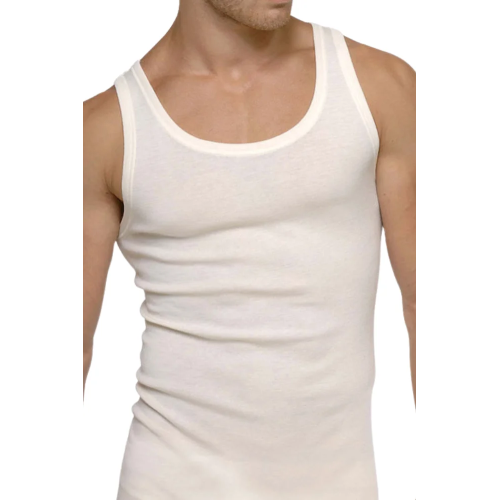 Ολόμαλλη λεπτή ανδρική φανέλα  με Χωρίς Μανίκι Lilis - Μπεζ