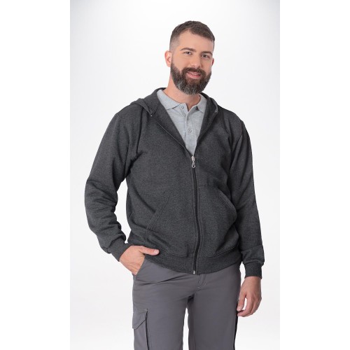 Ζακέτα φούτερ 280 Gsm με δύο τσέπες πλαϊνές Winter Axon Μαύρο