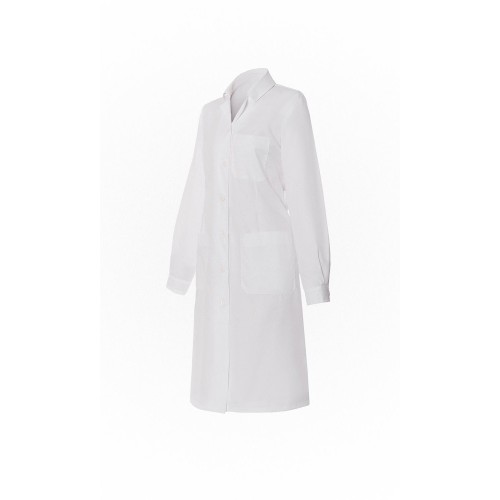 Γυναικεία Ιατρική ρόμπα που κλείνει μπροστά με κουμπιά Sante Λευκό
