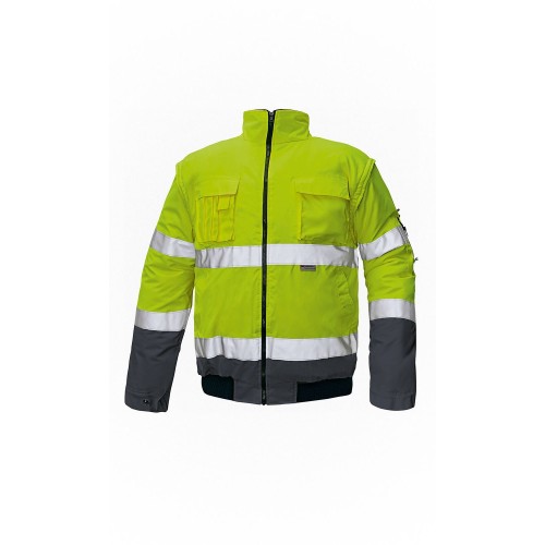 Αδιάβροχο μπουφάν Εργασίας Υψηλής Ορατότητας  2 in 1 Clovelly Cerva Κίτρινο - Μπλε