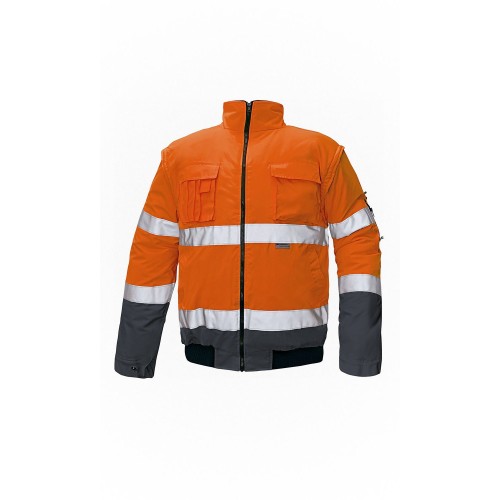 Αδιάβροχο μπουφάν Εργασίας Υψηλής Ορατότητας  2 in 1 Clovelly Cerva Πορτοκαλί - Μπλε