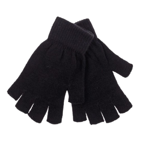 Ανδρικά γάντια Ελαστικά πλεκτά με Κομμένα Δάχτυλα A&K Μάυρο