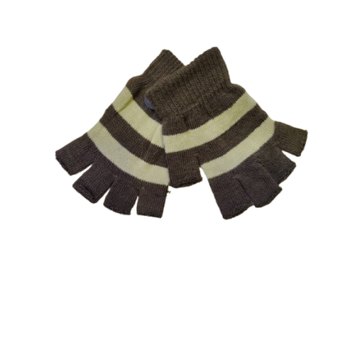 Γυναικεία γάντια Ελαστικά πλεκτά Ριγέ με Κομμένα Δάχτυλα Stamion Καφέ-Μπέζ