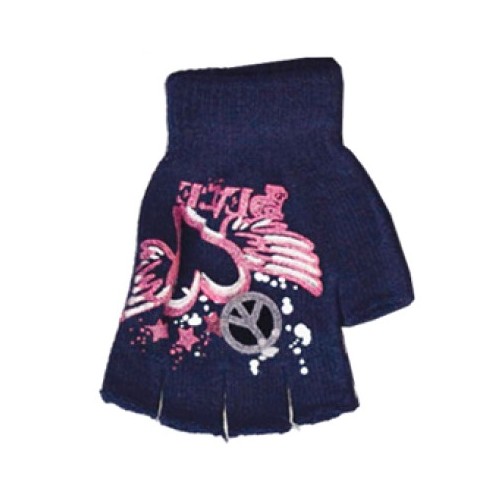 Γυναικεία - Εφηβικά γάντια Ελαστικά πλεκτά σχέδιο 1 με Κομμένα Δάχτυλα A&K Μπλέ