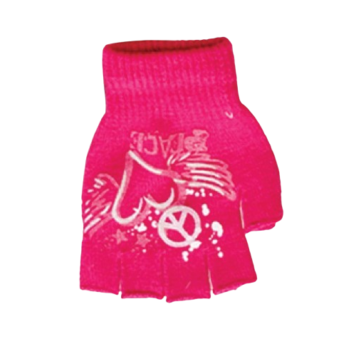 Γυναικεία - Εφηβικά γάντια Ελαστικά πλεκτά σχέδιο 1 με Κομμένα Δάχτυλα A&K Φούξια