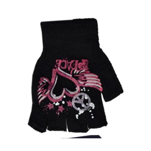 Γυναικεία - Εφηβικά γάντια Ελαστικά πλεκτά σχέδιο 1 με Κομμένα Δάχτυλα A&K Μάυρο