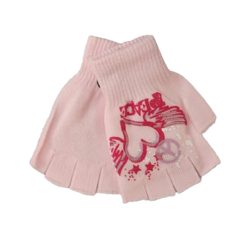 Γυναικεία - Εφηβικά γάντια Ελαστικά πλεκτά σχέδιο 1 με Κομμένα Δάχτυλα A&K Ροζ