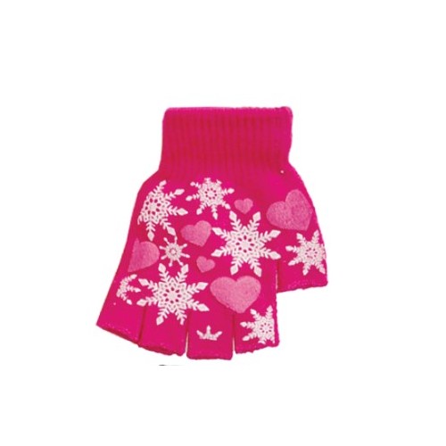 Γυναικεία - Εφηβικά γάντια Ελαστικά πλεκτά σχέδιο 2 με Κομμένα Δάχτυλα A&K Φούξια