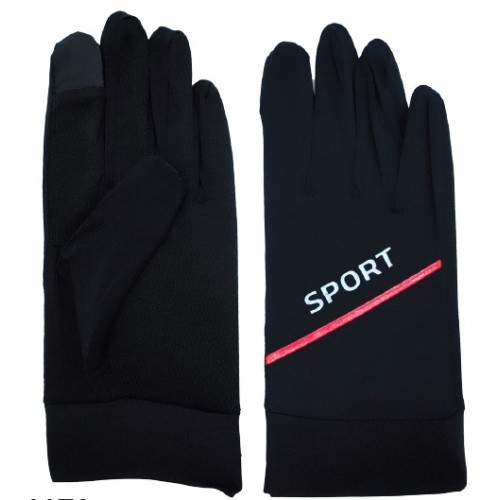 Γάντια Ημιαδιάβροχα λεπτά Αφής Sport Unisex A&K Μάυρο – Κόκκινο