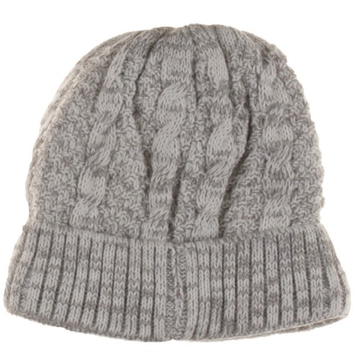 Σκούφος Ανδρικός πλεκτός με επένδυση Γούνα Γκρι