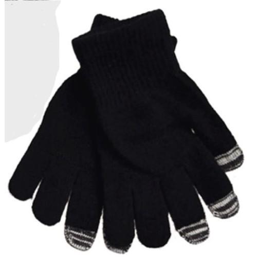 Γάντια Unisex Ελαστικά πλεκτά Touch Αφής - Μάυρο