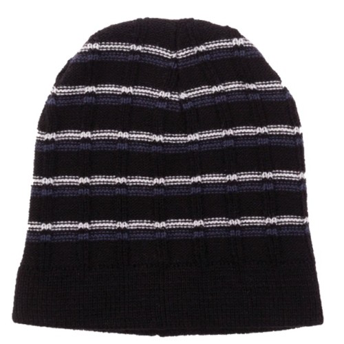 Σκουφί Ανδρικό Πλεκτό ριγωτό Μαύρο / Λευκό