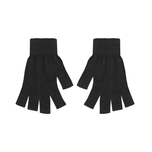 Ανδρικά γάντια Ελαστικά πλεκτά με κομμένα δάχτυλα Stamion Μαύρο