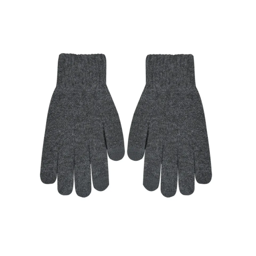 Ανδρικά γάντια Ελαστικά πλεκτά  με screen touch αφή και χνουδάκι Stamion Ανθρακί