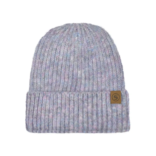 Σκουφί Γυναικείο πλεκτό με ρεβέρ Λιλά