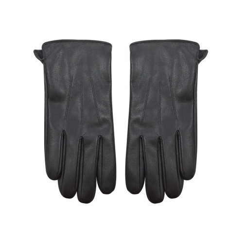 Ανδρικά γάντια από συνθετικό δέρμα με ραφές Stamion Μαύρο