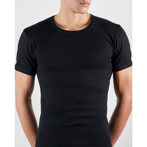 Φανέλα Κοντομάνικη με ανοιχτή λαιμόκοψη Anatolia Μαύρο