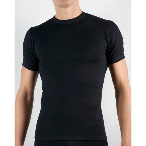 Φανέλα  Κοντομάνικη με κλειστή λαιμόκοψη Anatolia Μαύρο