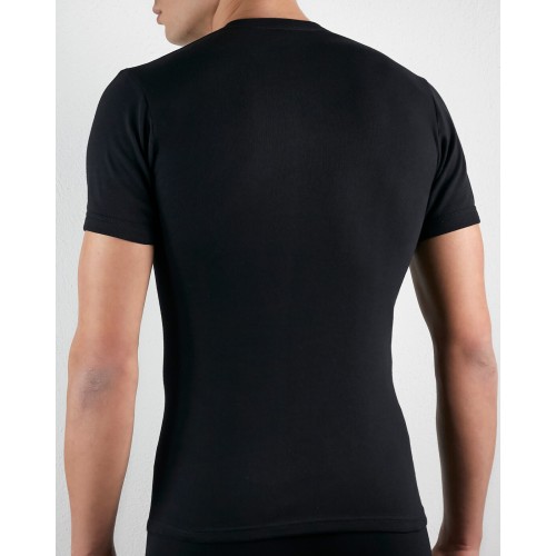 Φανέλα  Κοντομάνικη με κλειστή λαιμόκοψη Anatolia Μαύρο