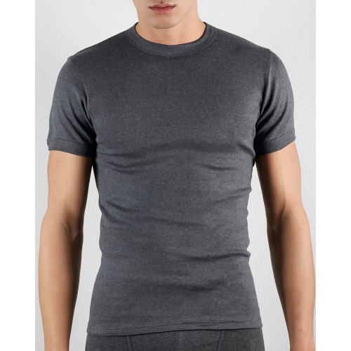 Φανέλα  Κοντομάνικη με κλειστή λαιμόκοψη Anatolia Ανθρακί