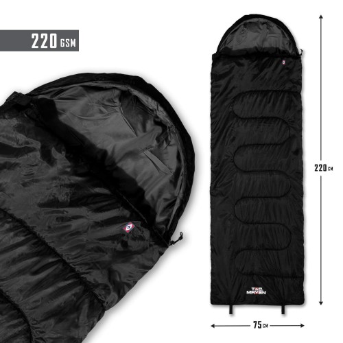 Υπνόσακος Sentinel Sleeping bag 220gr/m² 220x75cm με μαξιλάρι Tac maven Μαυρο