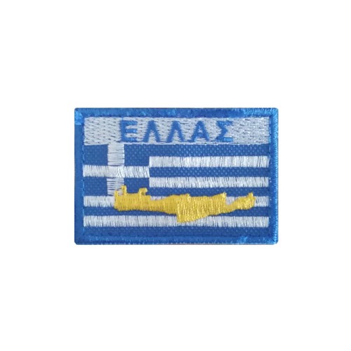 Σημαία μπράτσου Ελλάς Κρήτη με velcro